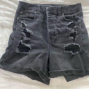 Size 8 distressed black shorts